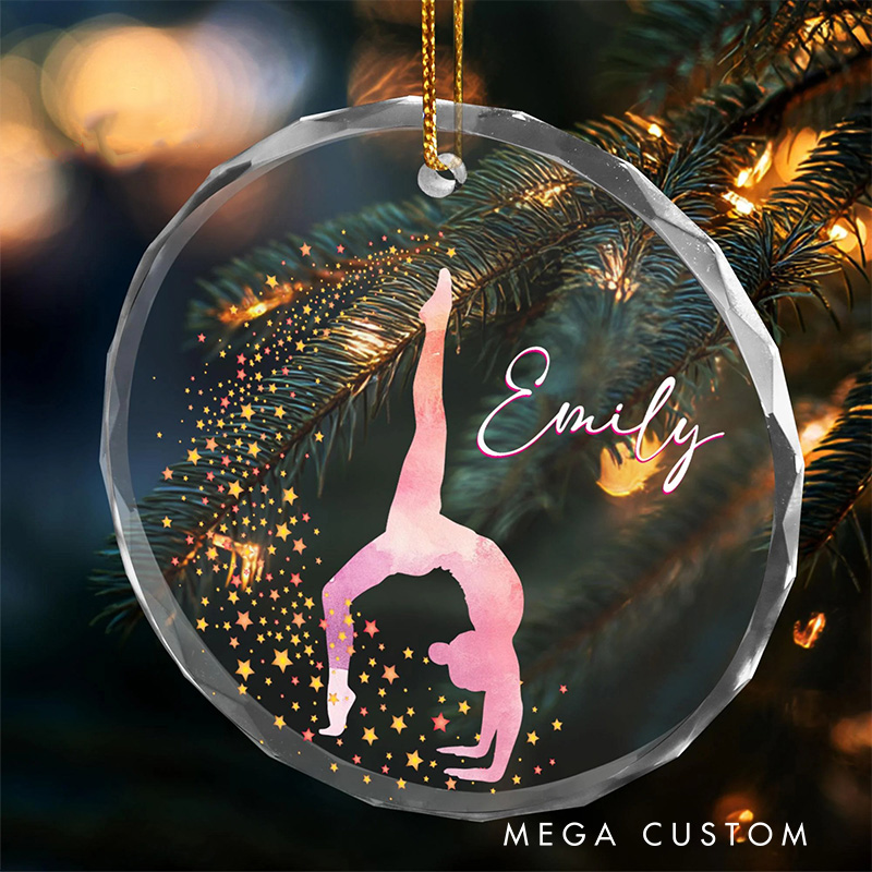 Personalized Gymnastics Sports Glass Christmas Ornament Gymnastic Lovers Christmas Gift Dancer Xmas Gift Christmas Decor