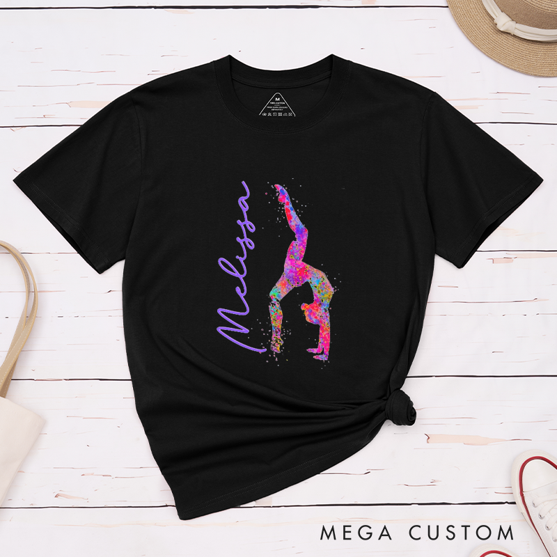 Personalized Yoga Pose T-Shirt Yoga Instructor Gift Yoga Mom T-Shirt Gymnast T-Shirt Acrobatic Yoga T-Shirt