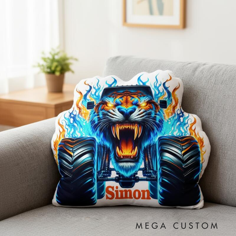 Personalized Transforming Car with Name Graphic 3D Print Pillow Christmas Gift for Kids or Baby Birthday Gifts
