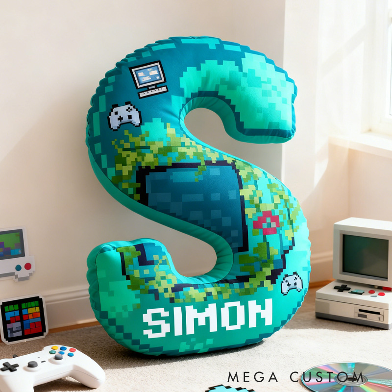 Personalized Pixel Art Gaming Pillow Game-Themed Room Decorations Pillow Kid Pillow for Game Geek Lover