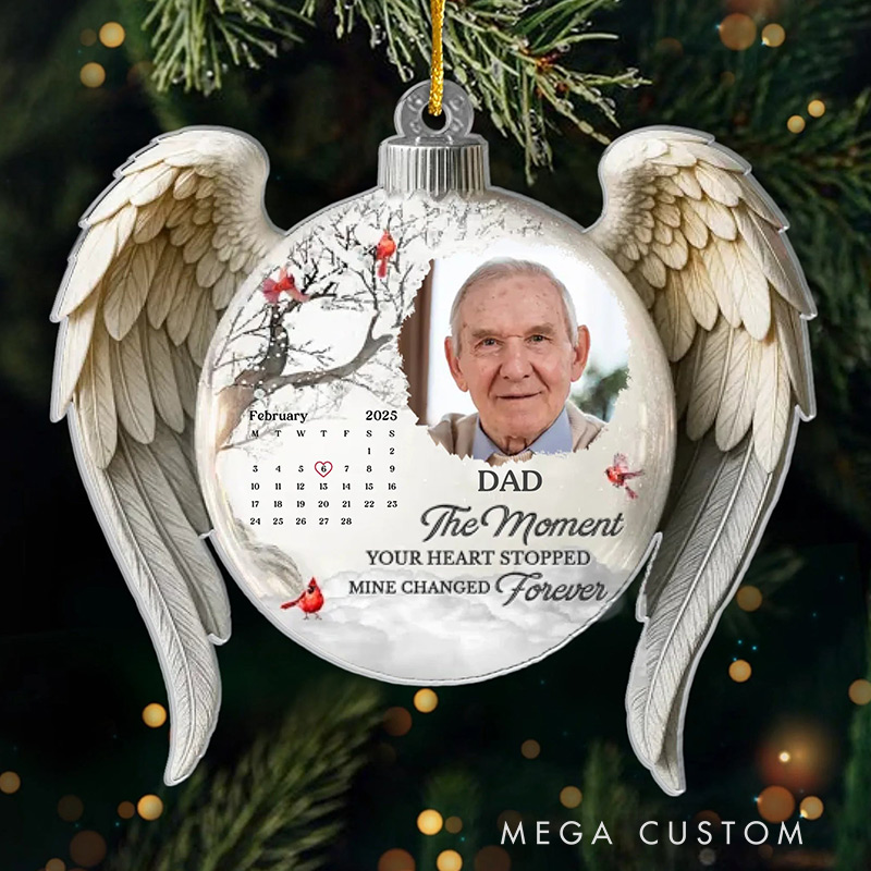 Personalized Photo Cardinal Acrylic Ornament Custom Christmas Memorial Sympathy Gifts for Loss of Loved One Loved Beyond Words Missed Beyond Measure