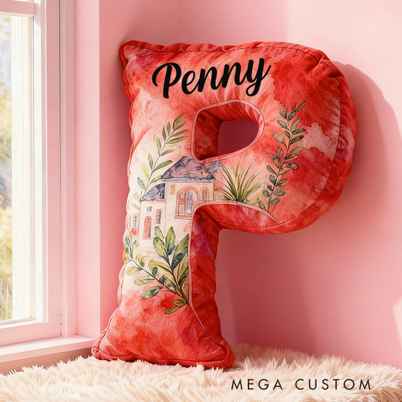 [Copy]Personalized Letter Pillow Custom Name Fun Celebration Decor with Balloons and Gift Design Soft Graphic 3D Print Birthday Gift Housewarming Gift