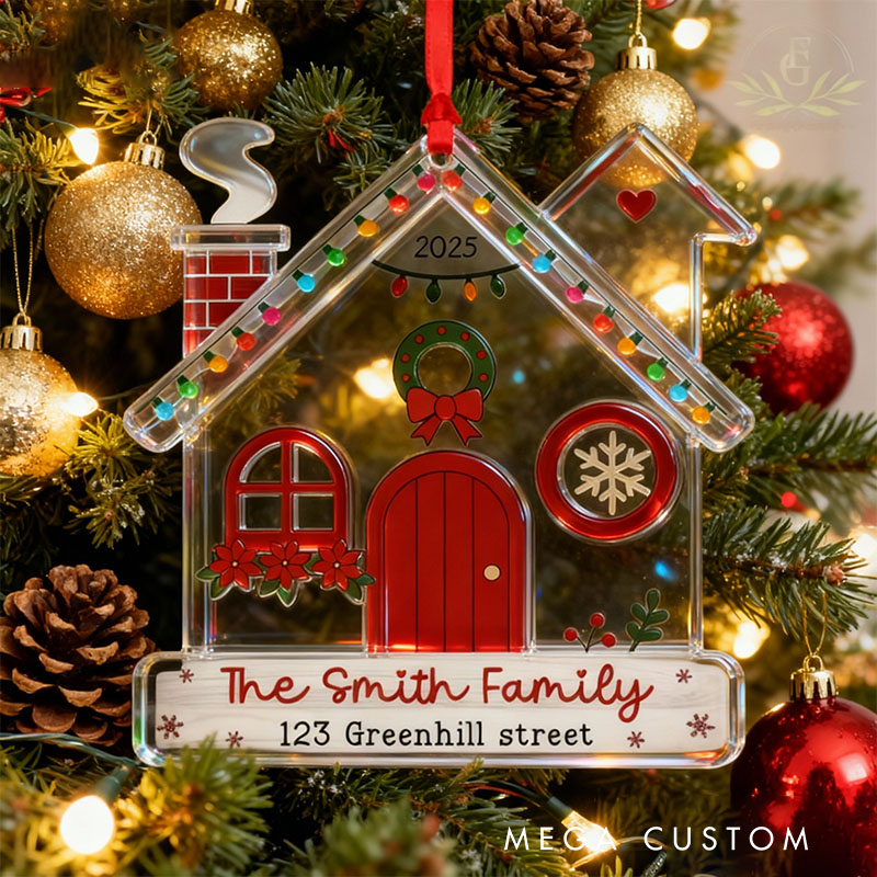 Personalized New Home Ornament Our First Christmas in New Home Ornament New House Ornament New Home Gift Newlywed Gift Family Ornament