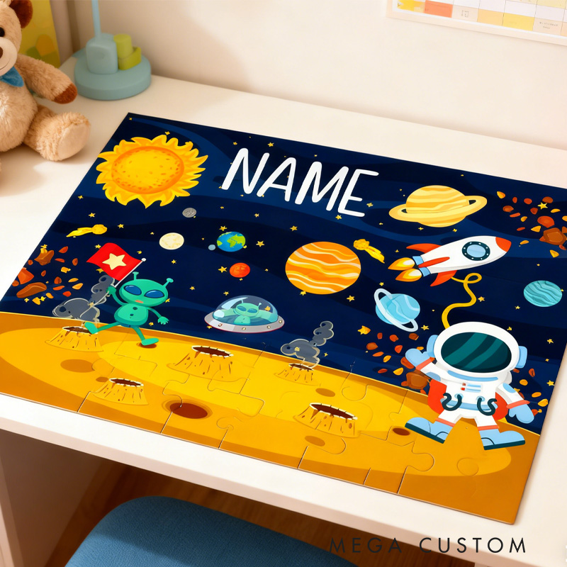Personalizedv Astronaut Space Jigsaw Puzzle Kid Gift Solar System Rocket Planets Lover Gift for Geek Lover