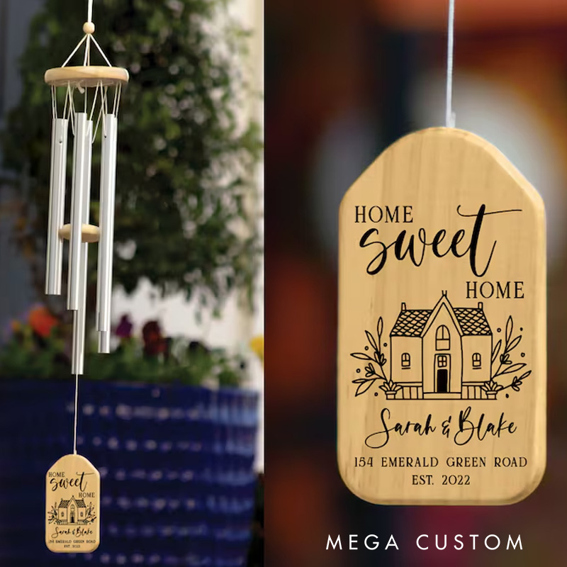 Personalized Home Sweet Home Wind Chime Housewarming Wind Chime Housewarming Gifts New Home Gifts