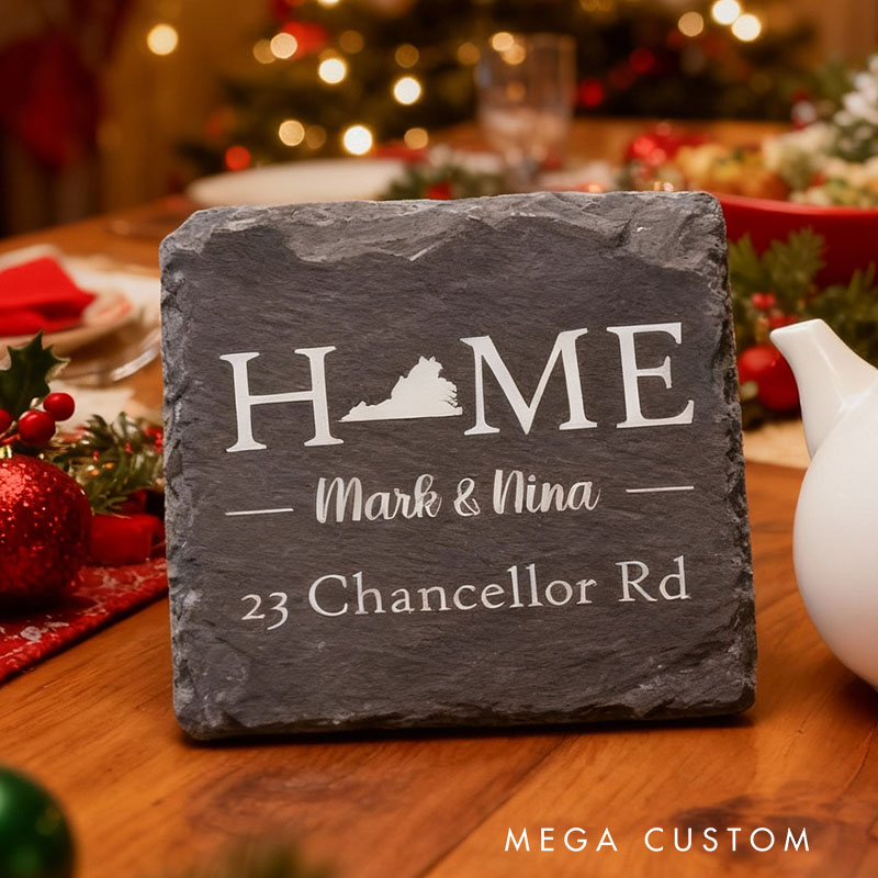 Personalized Virginia Custom Coasters Housewarming Coasters Gift for New Home Virginia Home Decor Virginia Gift Idea Gift for Couple Gift for Mom