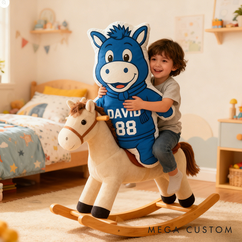 Personalized Sports Mascot Pillow Featuring Custom Name and Number for Kids and Football Fans