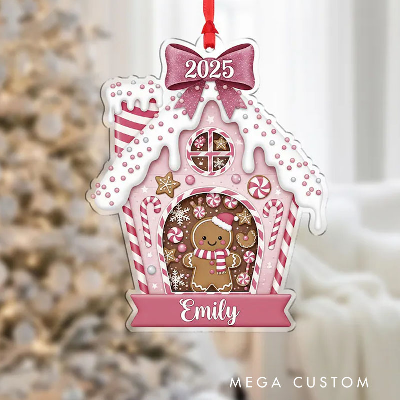 Personalized Gingerbread House Ornament 2025 Custom Name Candy Christmas Decoration Christmas Gifts