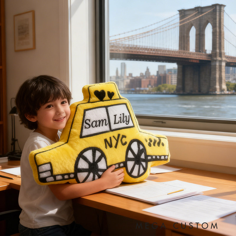 Personalized NYC Taxi Pillow Graphic 3D Print Pillow for Travel Lovers