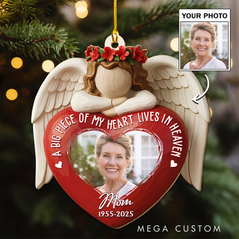 Personalized Wood Ornament A Big Piece Of My Heart Sympathy Gift for Loss of Loved One 