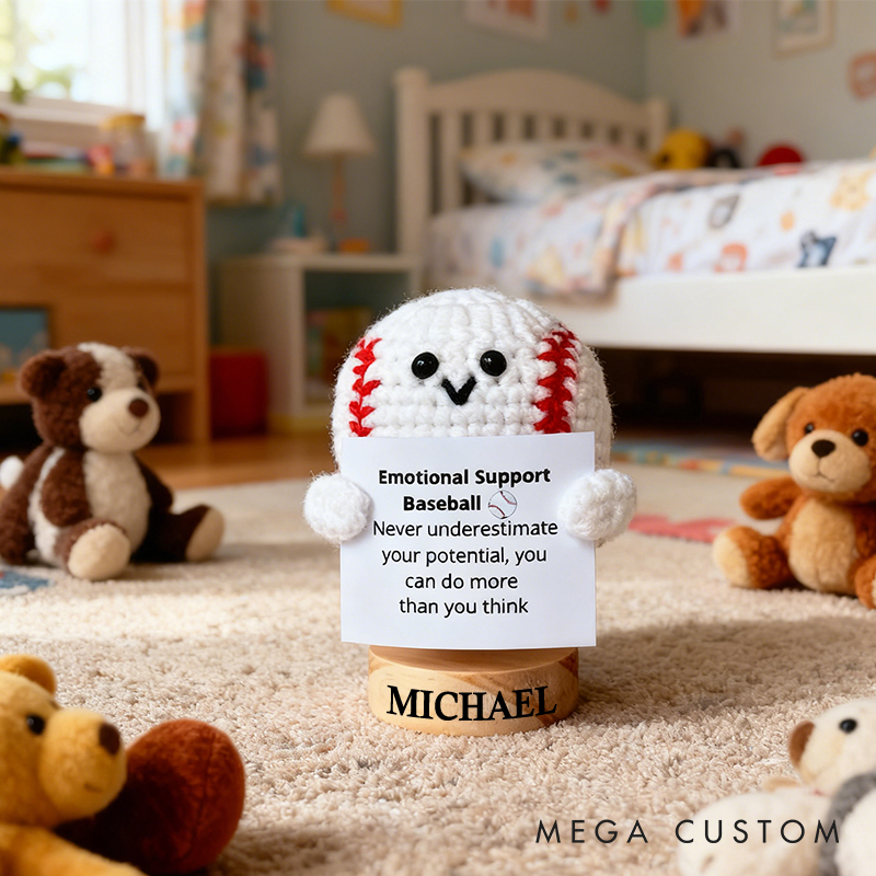 Personalized Funny Positive Baseball Toy With Custom Name Cheer Up Gift For Baseball Team Player