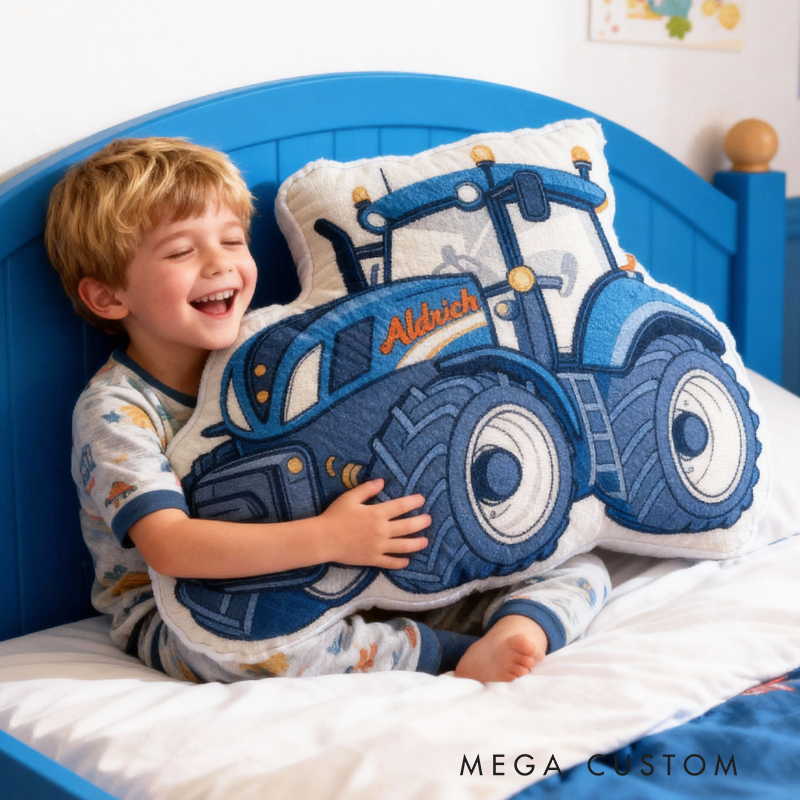 Personalized Tractors with Name Graphic 3D Print Pillow Christmas Gift for Kids or Baby Birthday Gift