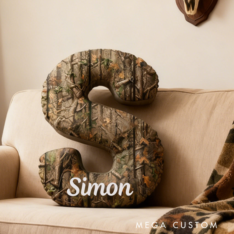 Personalized Hunting Camouflage Pillow Forest Background Pillow Hunting Camo Pillow Deer Hunting Lover Gift