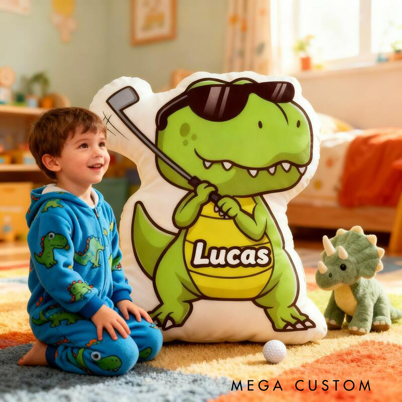 Personalized Dinosaur Golf Pillow Add Fun and Comfort with Your Name
