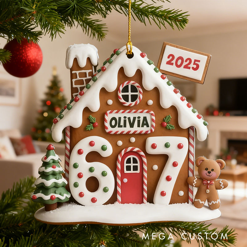 Personalized 67 The Year Of White House Gingerbread Customize Name 2025 Christmas Ornaments