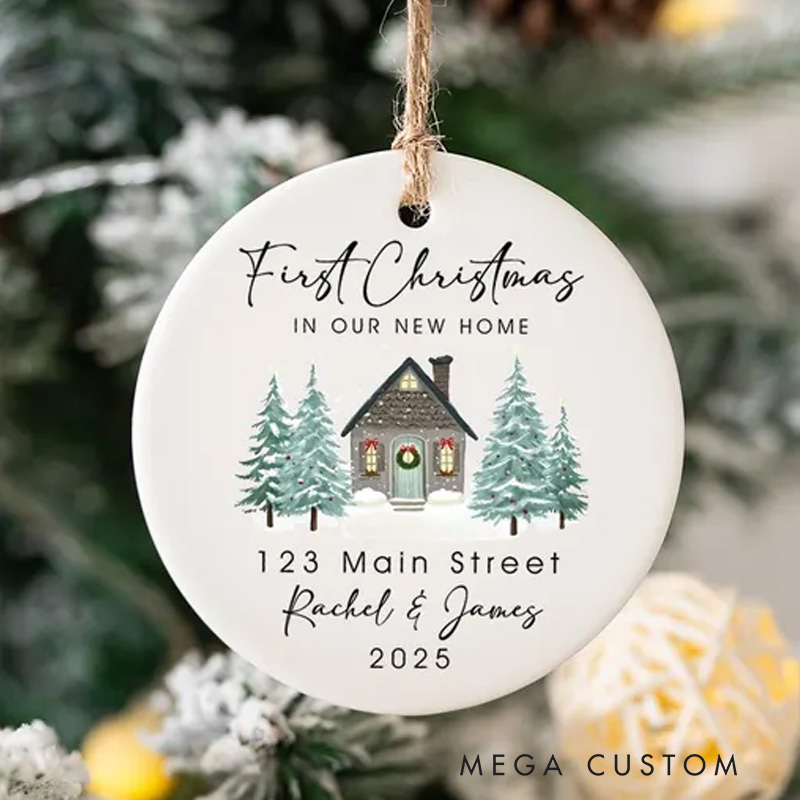 Personalized New Home Christmas Ornament First Christmas in Our New Home House Address Ornament Xmas Decor