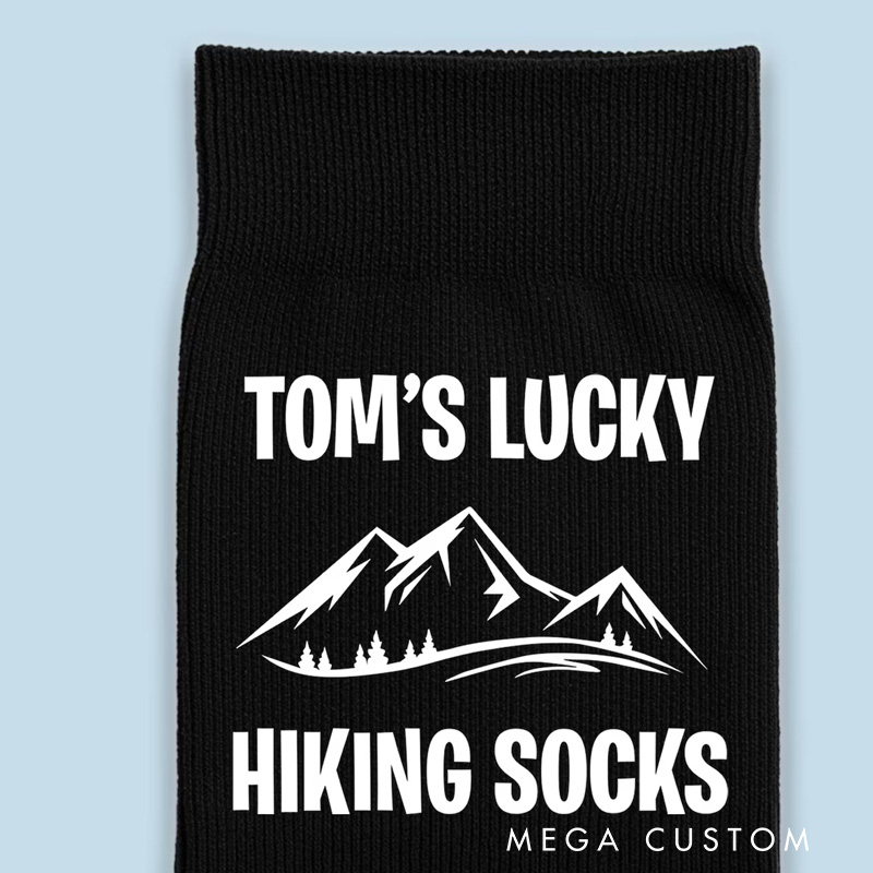 Personalized Lucky Hiking Socks Custom outdoor adventures Hiking Gift 