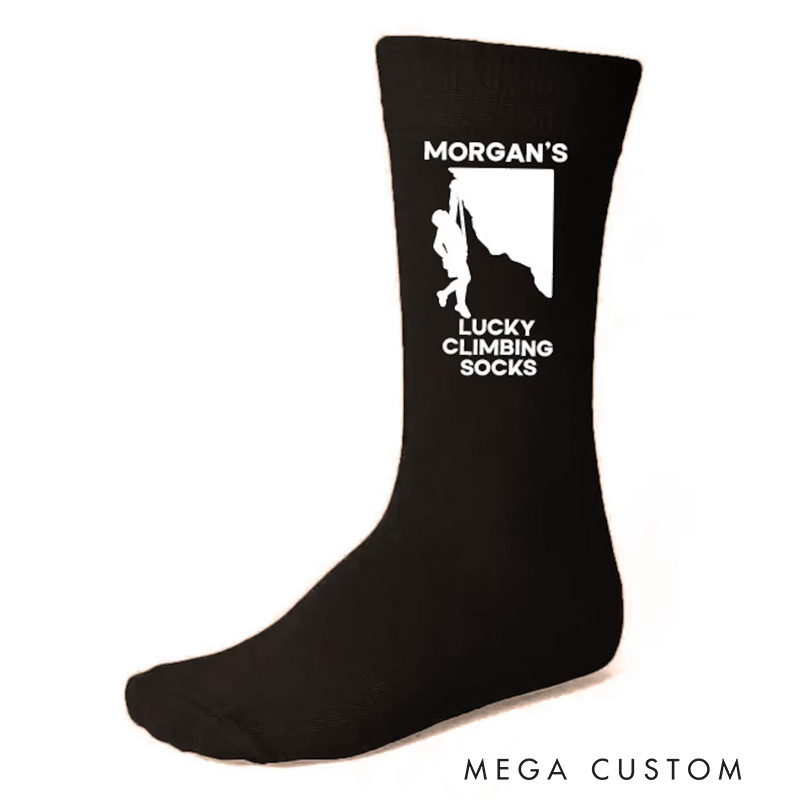 Personalised Lucky Climbing Socks Machine Rock Climbing Gift Rock Climbing Gifts