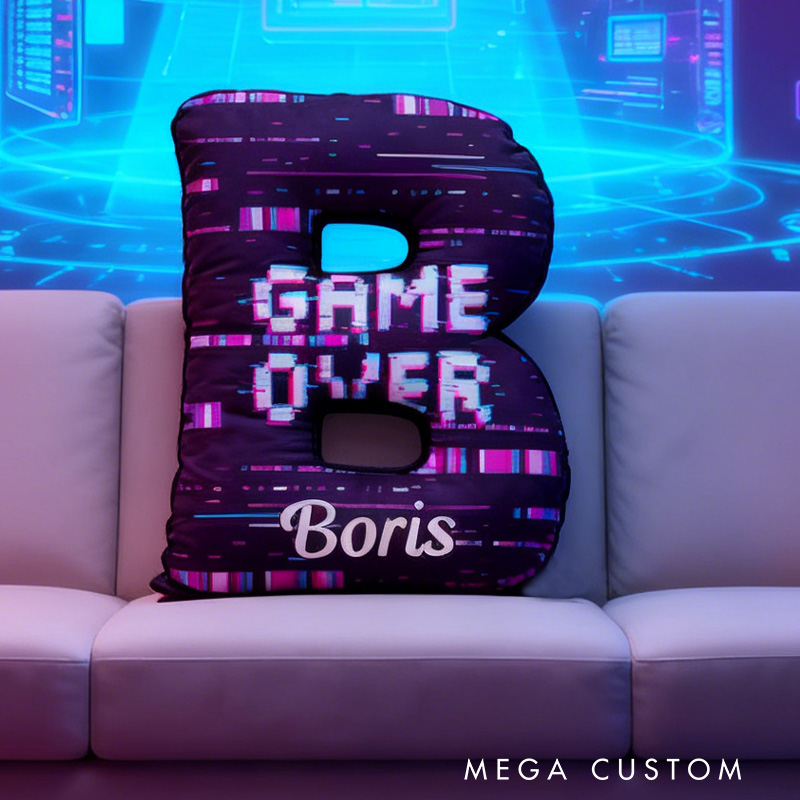 Personalized Letter Pillow Pillow for Gamers Custom Game Lovers Pillow Geek Nerd Gift