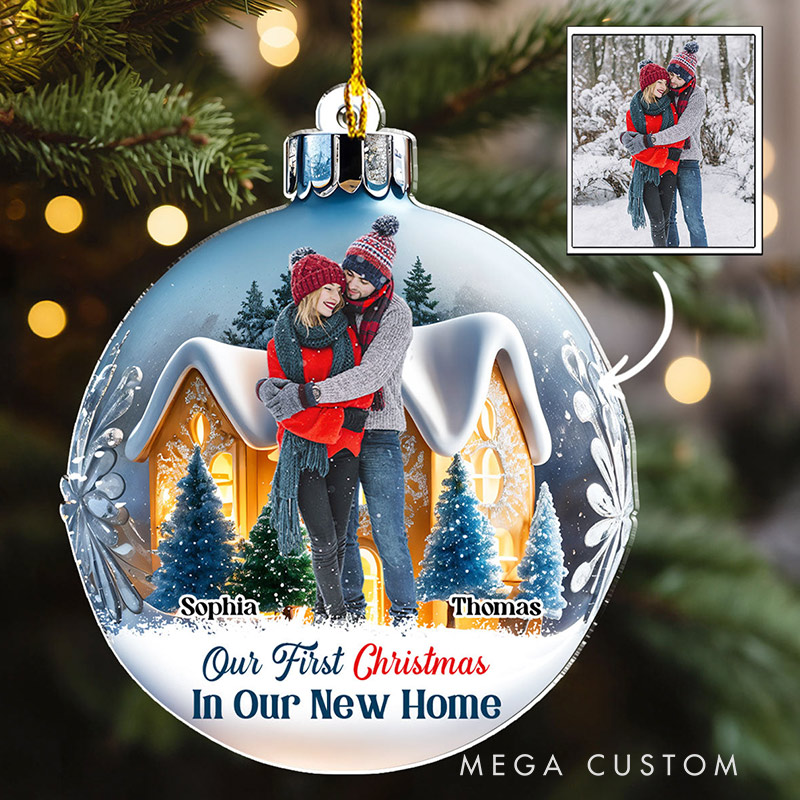 Personalized Acrylic Ornament Our First Christmas In Our New Home Ornament Housewarming Christmas Gift for Couple Family