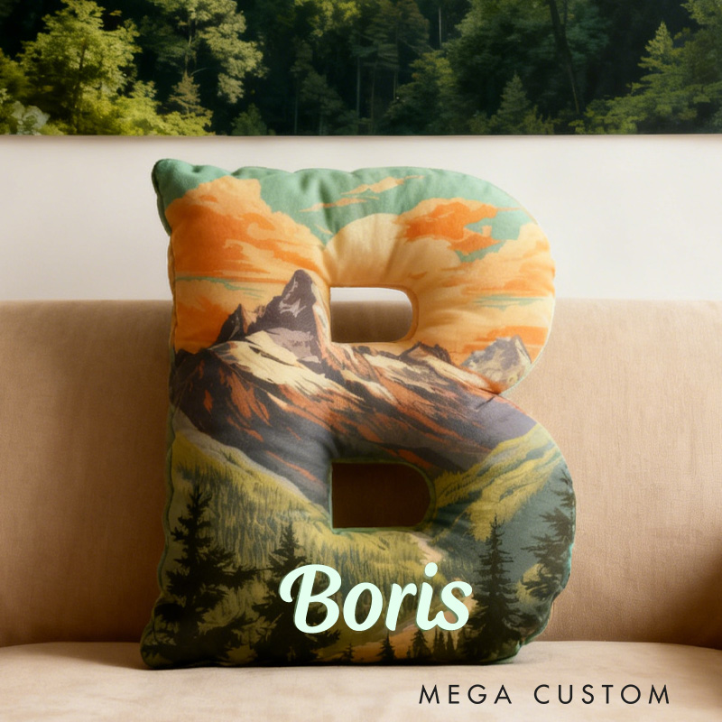 Personalized Nature-Themed Custom Initial Pillow National Park Themed Pillow Gift for Outdoor Nature Enthusiasts