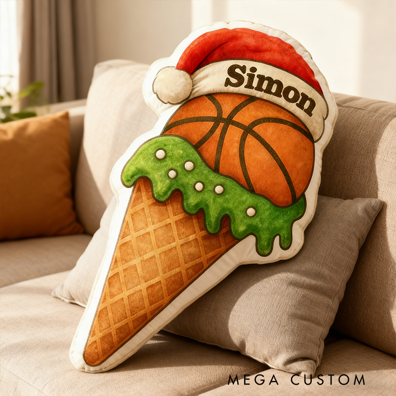 Personalized Basketball Christmas Pillow Combine Festive Cheer with Your Love for the Game