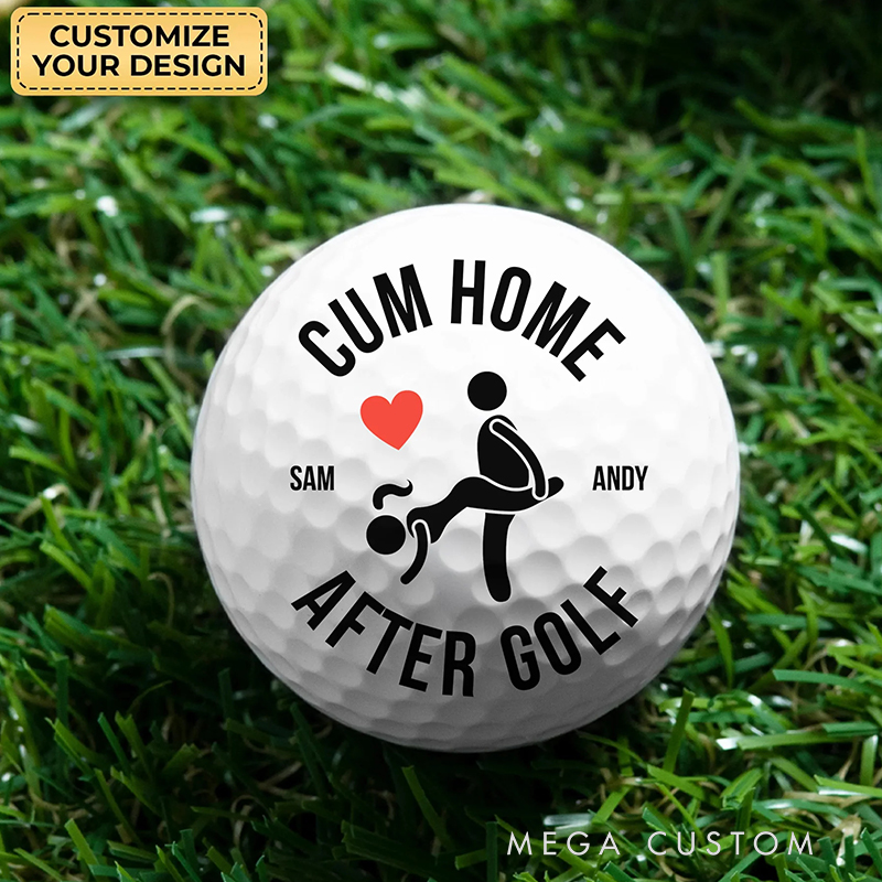 Personalized Cum Home After Golf Printed Golf Balls, Christmas Golf Gift, Valentine’s Day Gifts