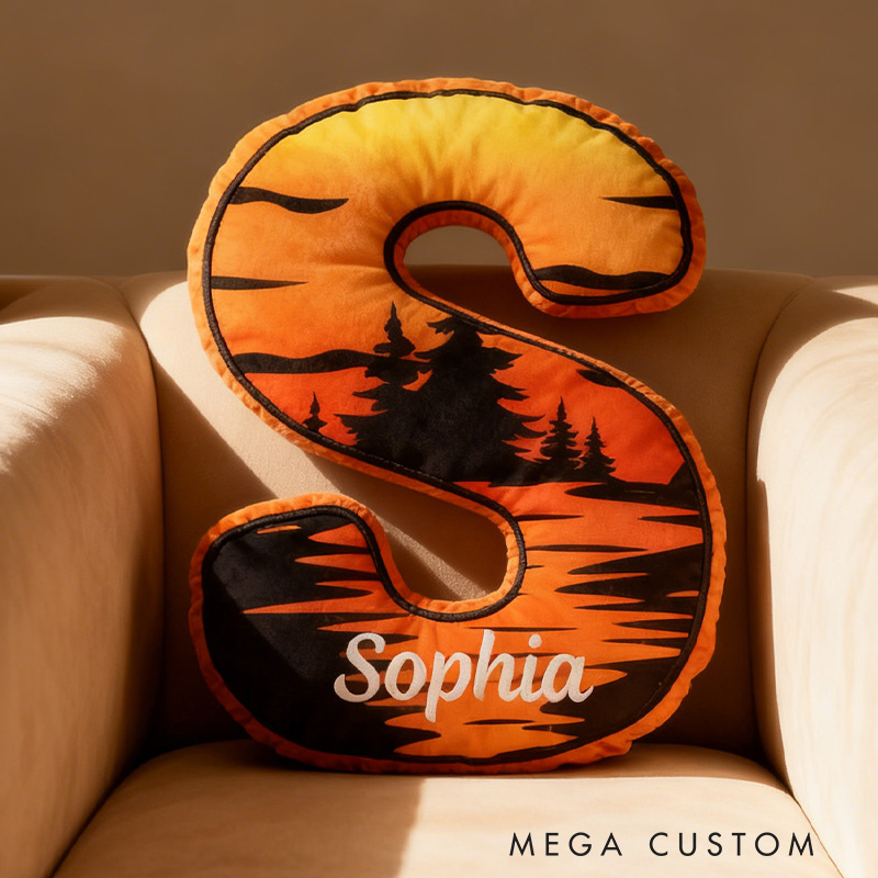 Personalized Retro Sunset Pillow Vintage Palm Tree and Beach Pillow Gift for Outdoor Nature