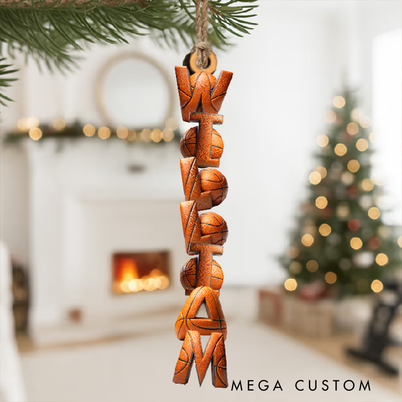 Personalized Basketball Name Ornament Slam Dunk Your Holiday Decor with a Unique Touch