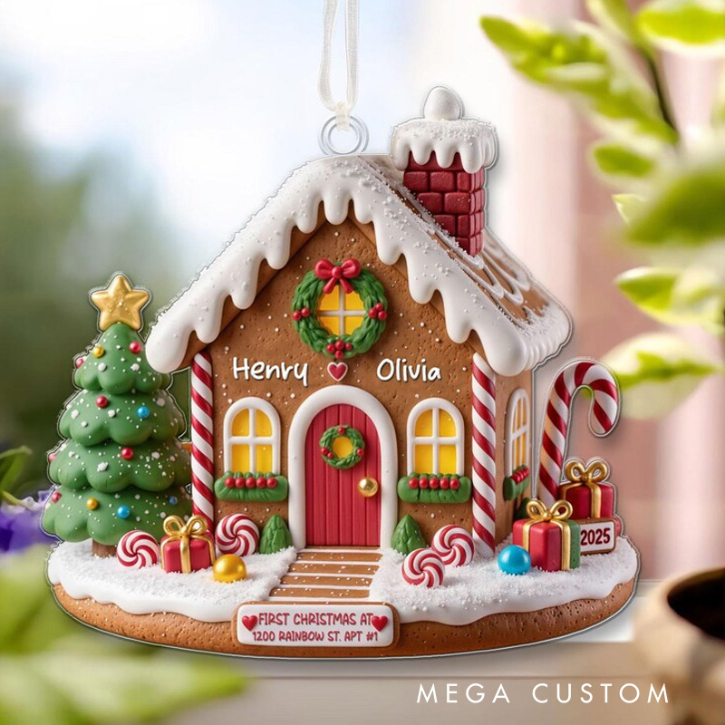 Personalized First Christmas in Our New Home Ornament New Home Gingerbread Acrylic Ornament New House Christmas Ornament 2025 Housewarming Bauble Gift