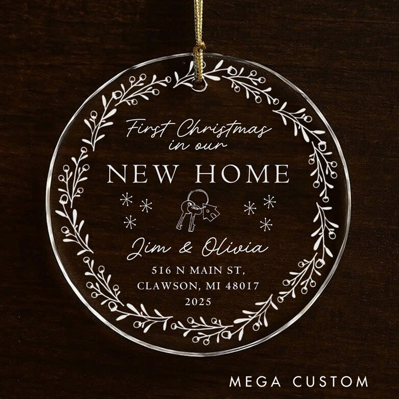 Personalized First Christmas in Our New Home Ornament New House Xmas Bauble Custom New Address Ornament 1st Home Decor Housewarming Gift