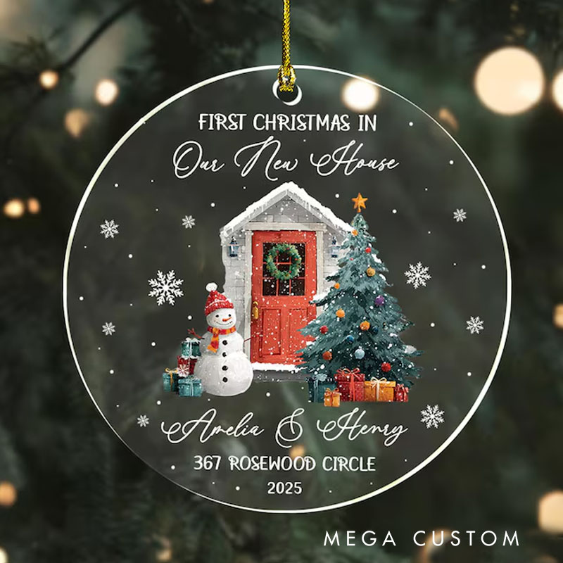Personalized New Home Christmas Ornament Our First Christmas in New Home Acrylic Ornament First Home Christmas Ornament Newlywed Gift