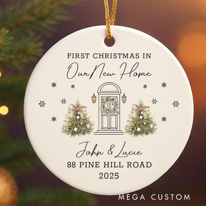 Personalized First Christmas In Our New Home Ornament New Home Celebration Christmas Ornament Custom New Home Keepsake