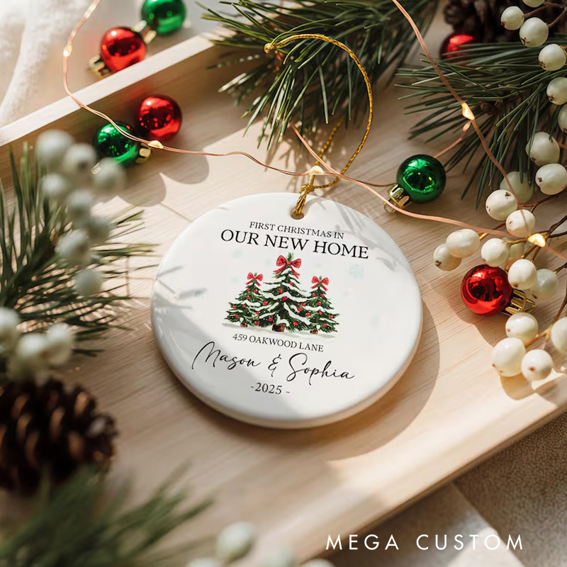 Personalized First Christmas in Our New Home Christmas Ornaments Our New House Ornament New Home Keepsake Gift Housewarming Bauble Gift