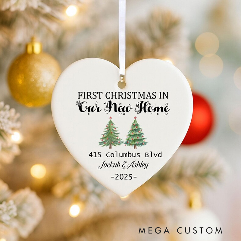 Personalized First Christmas in Our New Home Ornament 2025 Custom New House Keepsake Our First Home Christmas Decoration Holiday Gift