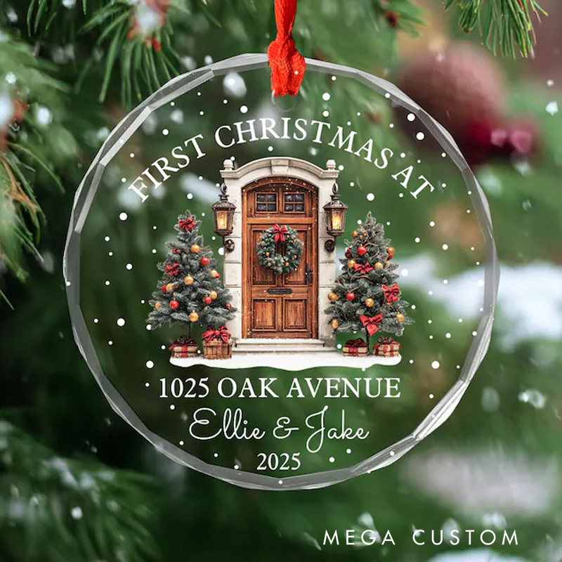 Personalized First Christmas At New Home Glass Ornament First Home Ornament New Home Ornament Realtor Gift Housewarming Gift
