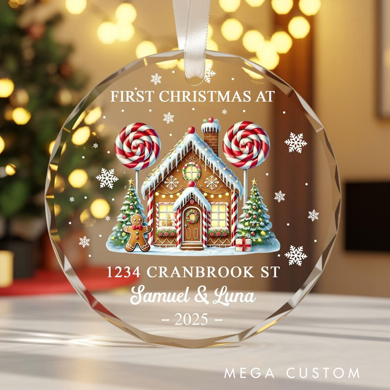 Personalized First Christmas In Our New Home Ornament New House Christmas Ornament Christmas Gift New Home Favors Glass Ornament