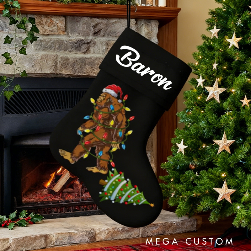 Personalized Christmas Stocking Funny Outdoor Adventure Xmas Stocking Christmas Gifts for Kid Hiking Lovers