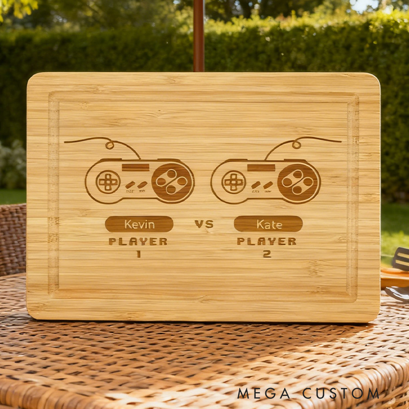 Personalized Gamer Couples Cutting Board Gamer Couples Home Gift for Anniversary Gift for Couples Game Lover