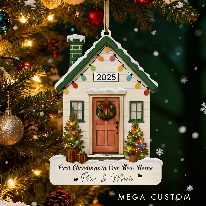 Personalized First Christmas in New Home Ornament 2025 Housewarming Homeowners Newlywed Christmas Gift