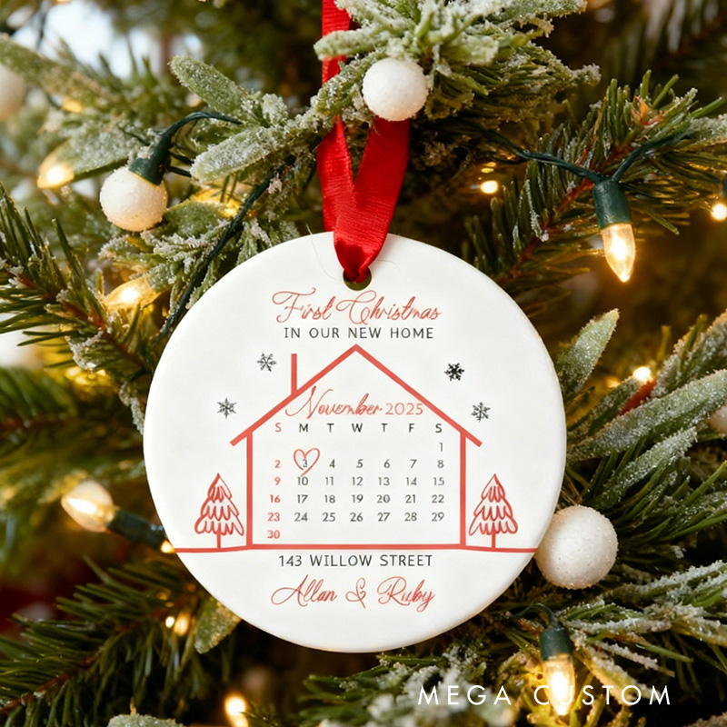 Personalized First Christmas Ornament Custom New Home Design Perfect Holiday Decoration Or Gift For Homeowners