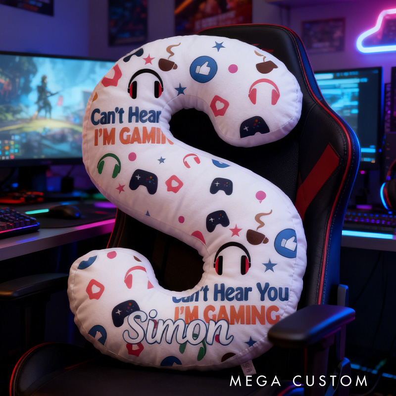 Personalized Gamer Cushion Pillow Custom Game Room Decor Game Letter Pillow Gift for Game Geek Lover