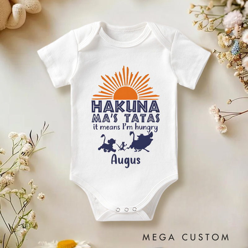 Personalized It Means I'm Hungry Baby Onesie Funny Baby Gift