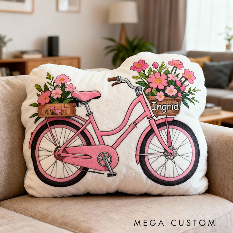 Personalized Name Pillow with Flowers Design Beautiful Gift for Kids Gardening Lovers Gift