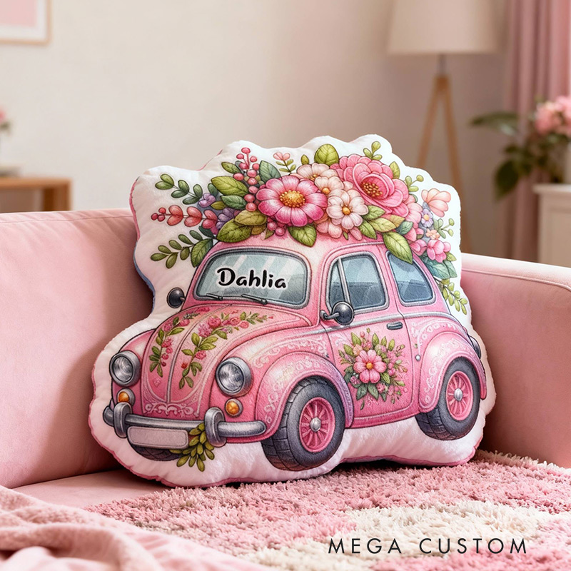 Personalized Bouquet Cart Pillows with Customizable Name Fun Christmas Gifts for Girls Gardening Lovers Gift
