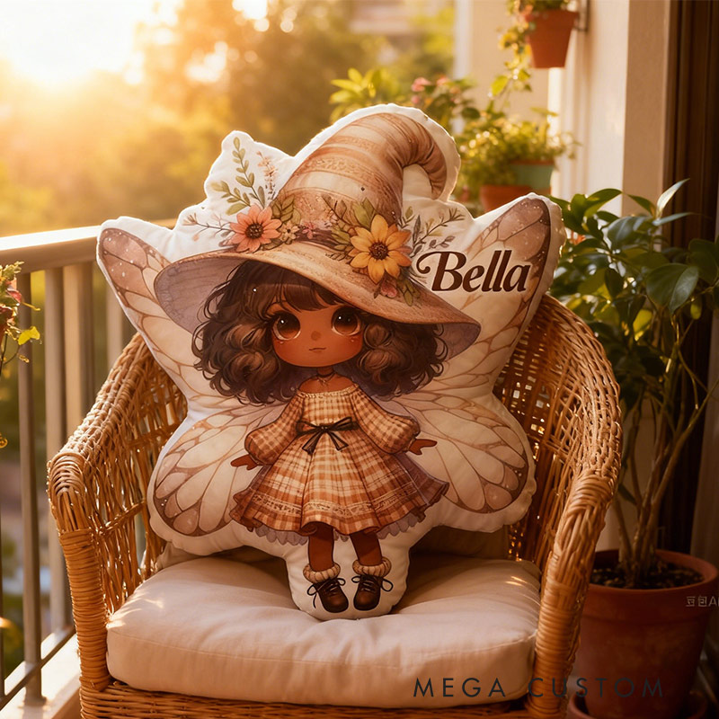 Personalized Charming Garden Fairy Pillow with Custom Name Graphic 3D Print Pillow for Gardening Lovers