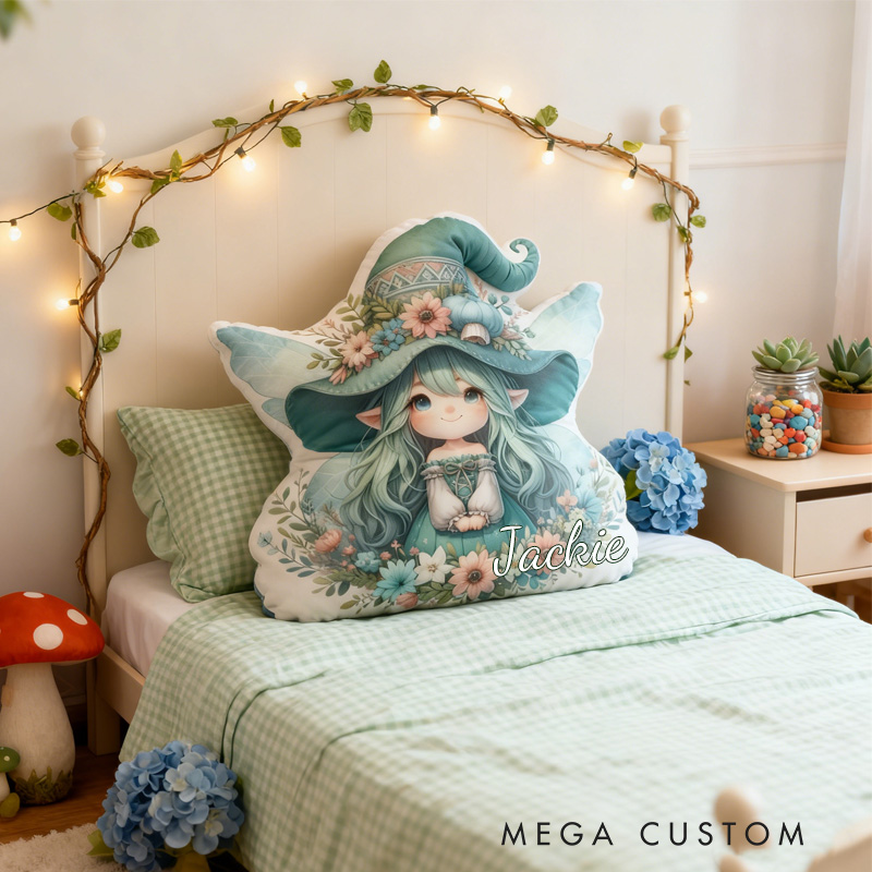 Personalized Cute Garden Fairy Throw Pillow Garden Lover Pillow with Name for Kids Girl Boy Gardener Christmas Gifts Loving Room Decor