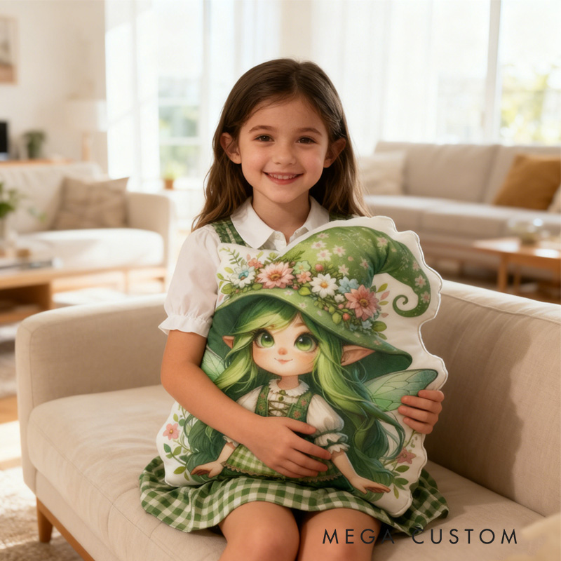Personalized Cute Garden Fairy Throw Pillow Garden Lover Pillow with Name for Kids Girl Boy Gardener Christmas Gifts Loving Room Decor