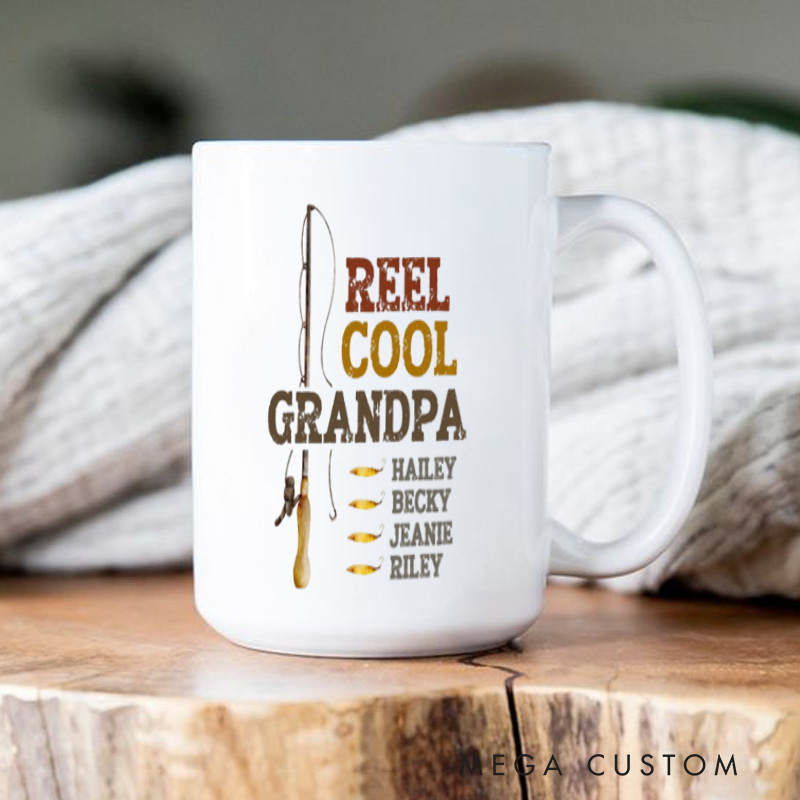 Personalized Fishing Mug Funny Fishing Mug Durable Ceramic Cup Coffee Mug Perfect Gift for Fishing Enthusiast Dad Grandpas 