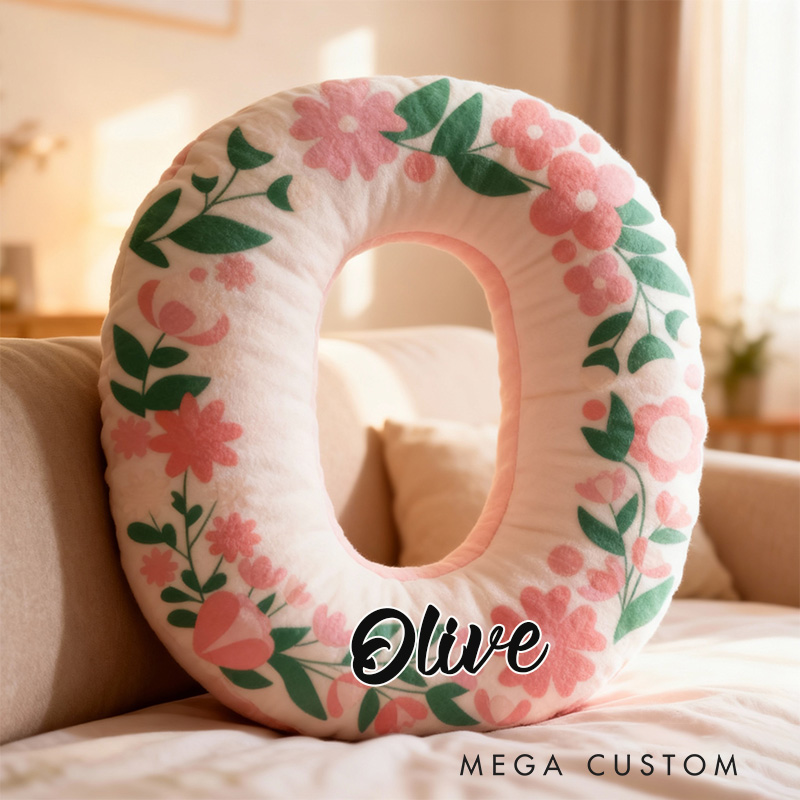 Personalized Letter Pillow Custom Floral Pattern Design Home Decor Perfect Gift For Bedrooms Or Special Occasions Housewarming Gifts